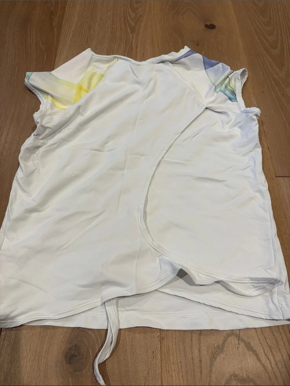 Sofibella Girls Size L White Rainbow-Accent Tank Top & Skirt Matching Set.
